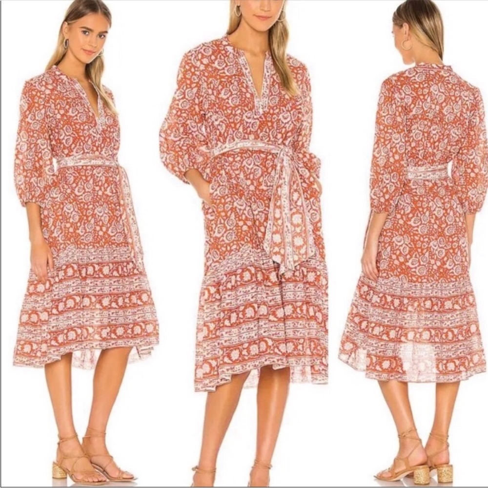 Cleobella Sara Midi Dress in terracotta NWT